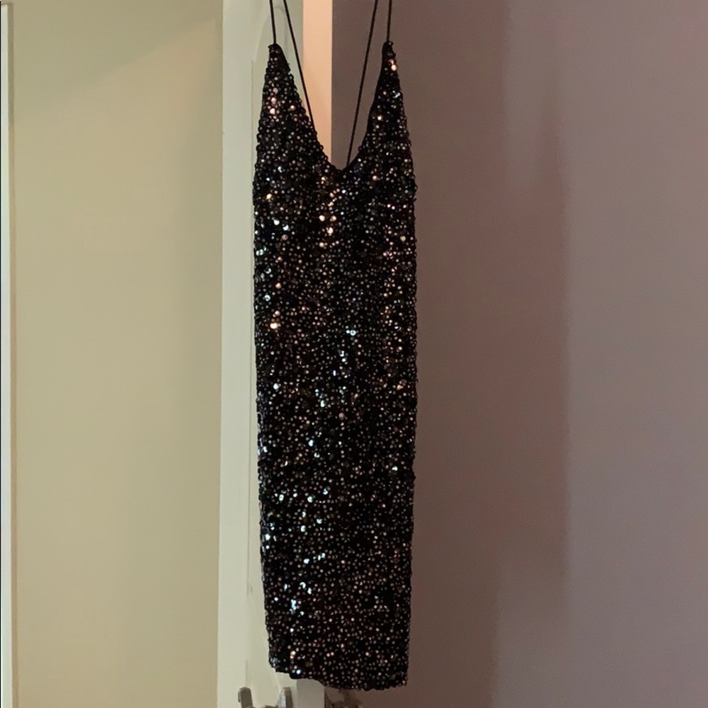 Black sequin dress